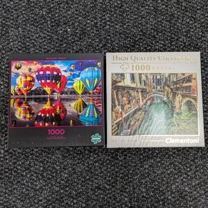 Buffalo Clementoni 2 Puzzles 1000 Pieces Venice Life Canal Balloons